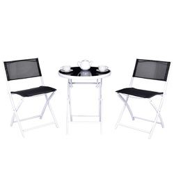 3 pcs Folding Garden Backyard Patio Table Chairs Set