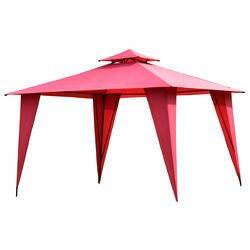 2-Tier 11' x 11' Patio Party Canopy Tent with Slant Legs