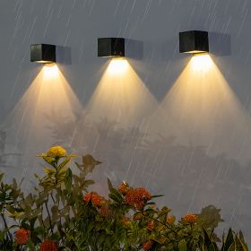 2-Pack RGBCW Waterproof Solar-Powered Outdoor Landscape Lights Wall Lamp