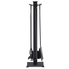 Wrought Iron Fireplace Tools with Decor Holder (Color: Black A, type: Fireplace Tools)